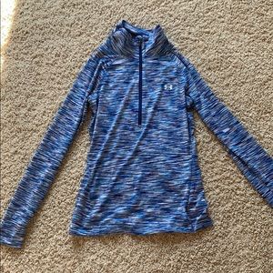 Blue sporty half zip jacket